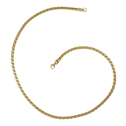 Chain necklace made of stainless steel in gold color with a thickness of 4 mm