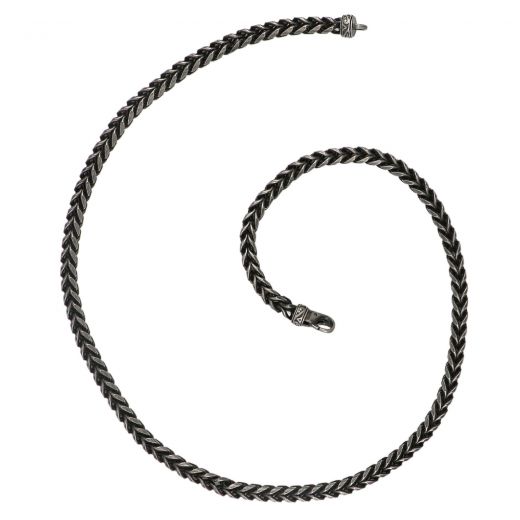 Chain necklace made of stainless steel in black color for pendants with a thickness of 6,5 mm