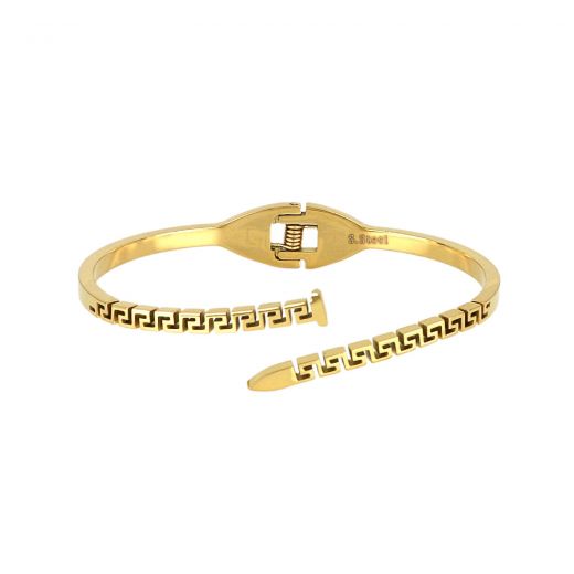 Bracelet stainless steel gold plated greek design