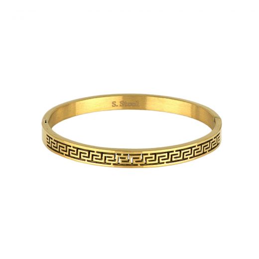 Bracelet stainless steel gold plated greek design