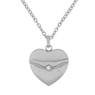 Stainless steel silver necklace with opening heart - 