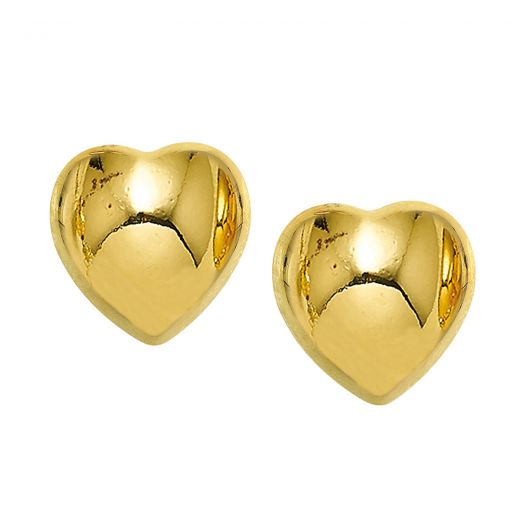 Εarrings made of stainless steel gold plated in a heart design