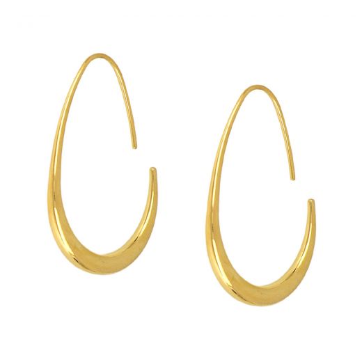 Hoop oval earrings made of stainless steel gold plated 