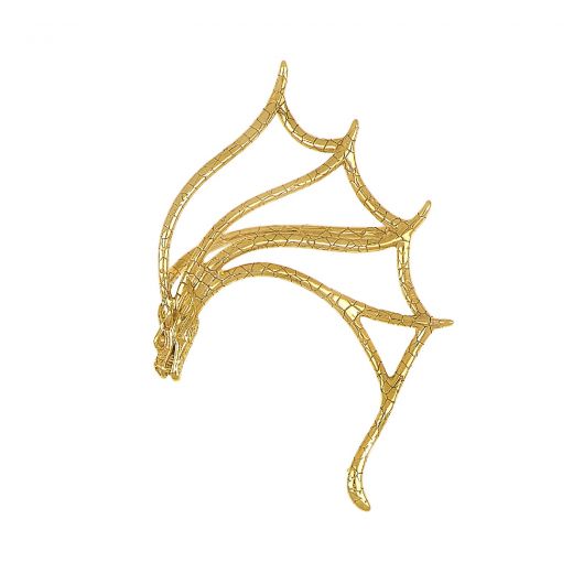 Earring ear clip made of stainless steel gold plated dragon design