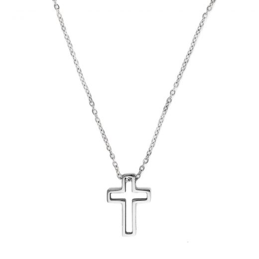 Men's stainless steel cross and chain