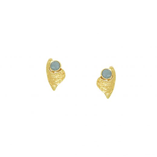 Handmade silver earrings gold-plated with amazonite stone